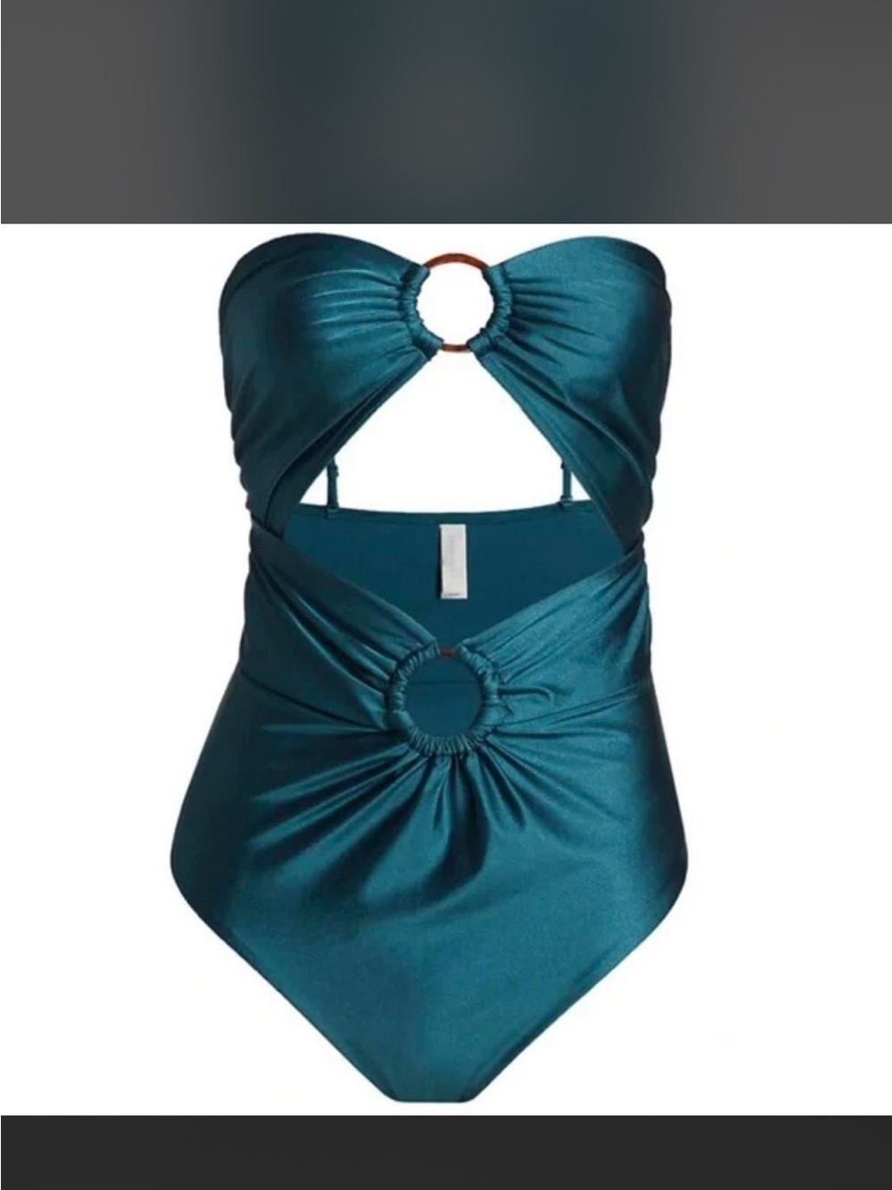 Teal Cutout One-Piece Swimsuit with Ring Detail